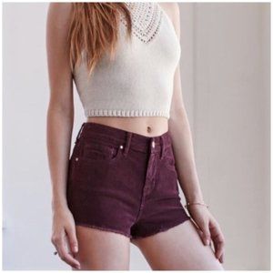 Kendall & Kylie Maroon Corduroy shorts size 25